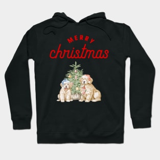 Merry Christmas Puppy Festive Holiday Design Hoodie